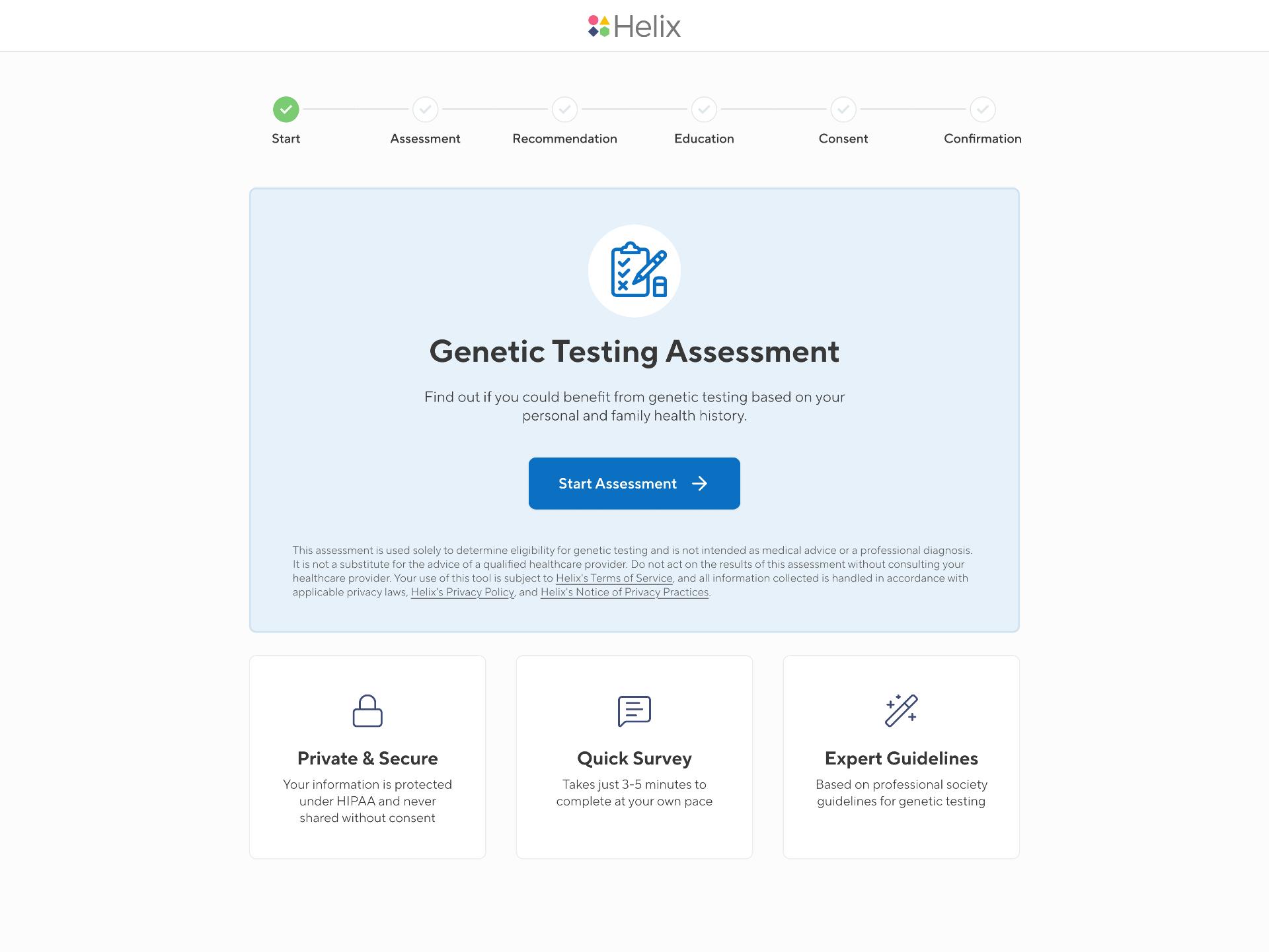 Patient intake assessment form